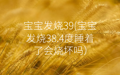 寶寶發(fā)燒39(寶寶發(fā)燒38.4度睡著了會燒壞嗎)