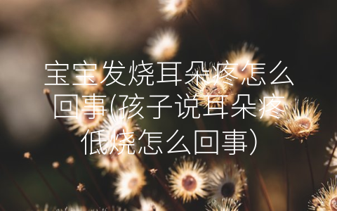 寶寶發(fā)燒耳朵疼怎么回事(孩子說耳朵疼低燒怎么回事)