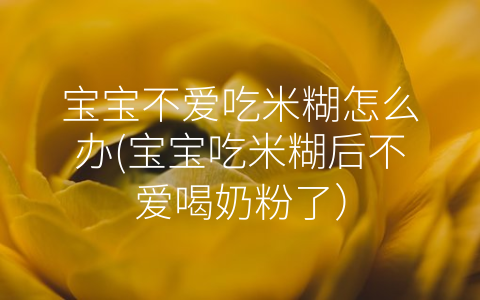 寶寶不愛吃米糊怎么辦(寶寶吃米糊后不愛喝奶粉了)