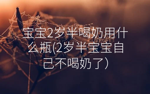 寶寶2歲半喝奶用什么瓶(2歲半寶寶自己不喝奶了)