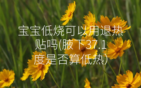 寶寶低燒可以用退熱貼嗎(腋下37.1度是否算低熱)
