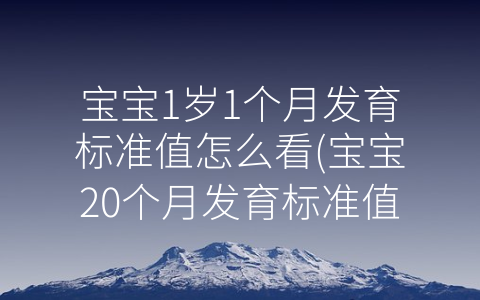 寶寶1歲1個(gè)月發(fā)育標(biāo)準(zhǔn)值怎么看(寶寶20個(gè)月發(fā)育標(biāo)準(zhǔn)值)